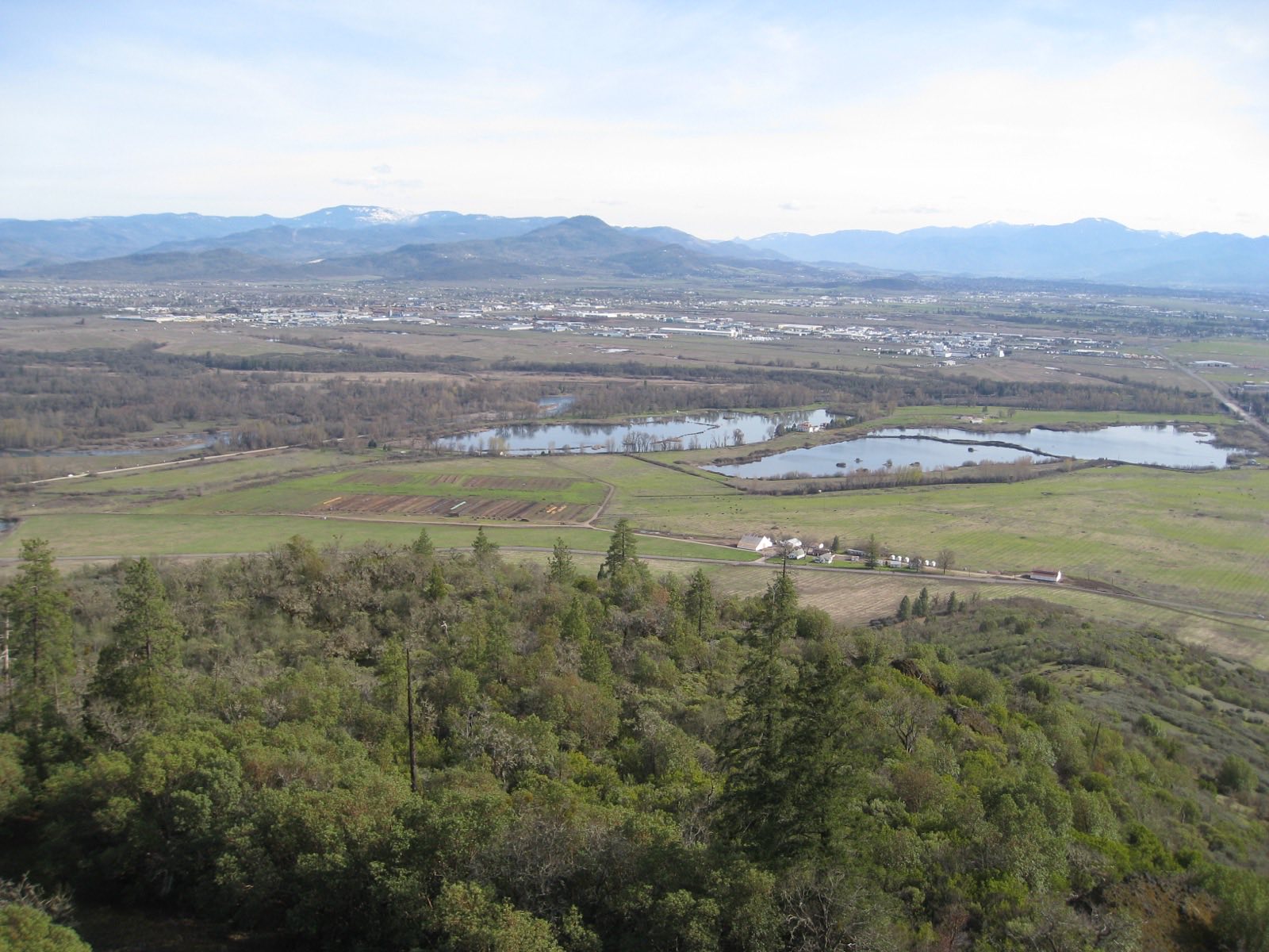View of Medford and the Rogue Valley from atop Upper Table Rock in Jackson County, Oregon