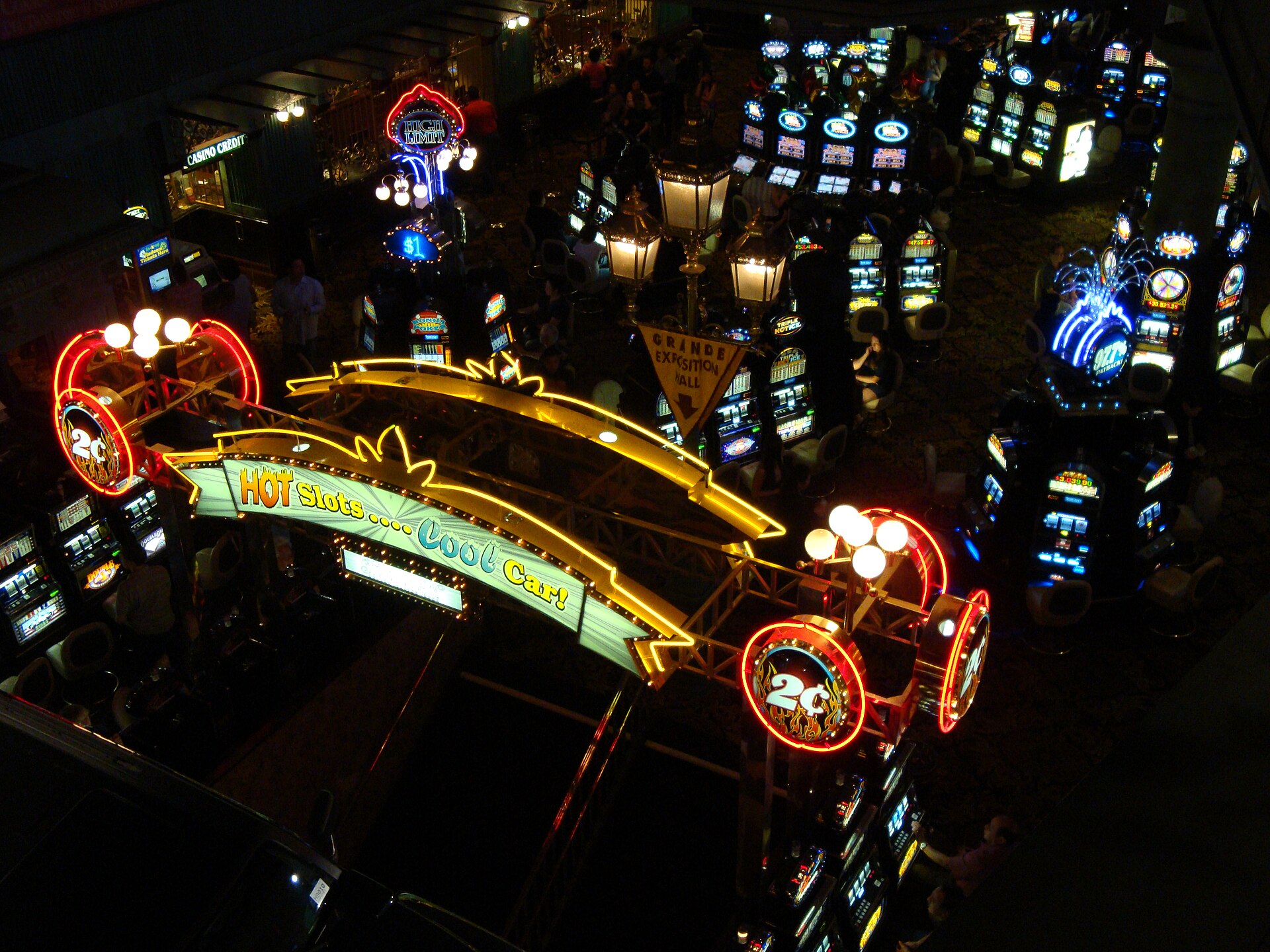 The interior gaming floor of a large casino resort beneath a domed ceiling.